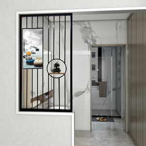 ping0595淘宝北欧网红屏风入户客厅半截式金属装饰带画隔断洗漱台