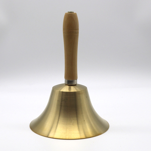 包邮加厚大号木柄手摇铜铃铛学校活动圣诞乐器手摇铃铜铃手摇铃铛