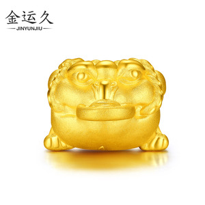 3d硬金 黄金金蟾转运珠999足金招财纳福三脚金蟾路路通蟾蜍手串