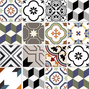 北欧小花砖仿古花砖背景墙厨房卫生间过道阳台地砖300300复古花片