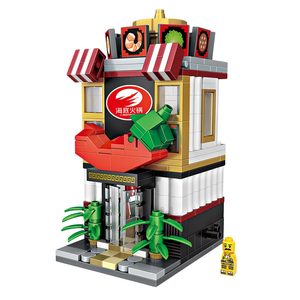 loz小颗积木迷你微钻益智拼装玩具街景系列1627海底捞火锅店380pc