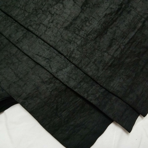 特价 纯黑色龟裂纹香云纱面料零布大块头100%桑蚕丝长袍裙 阔腿裤