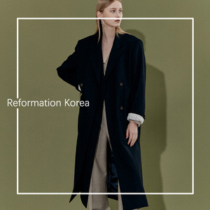 enor 官方授权 21秋冬 en or 修身层次感条纹衬里大衣外套