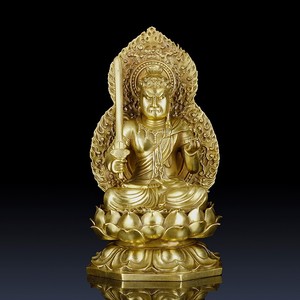 铜不动明王菩萨摆件纯铜佛像不动尊者生肖兔守护神家居客厅供奉