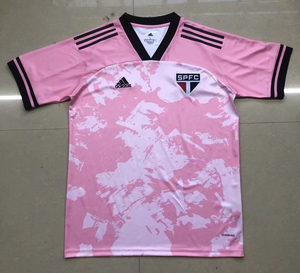 泰版弗拉门戈圣保罗巴西联赛球衣特别版粉色足球球队训练服定制