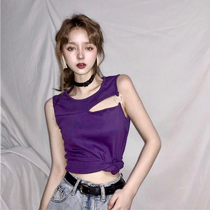 1m舞室mayjlee同款舞蹈服小心机打底外穿无袖背心t恤女 韩舞上衣