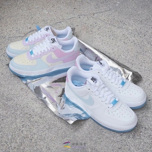 新款nike耐克女鞋空军一号热感应变色龙低帮白蓝粉af1板鞋da8301