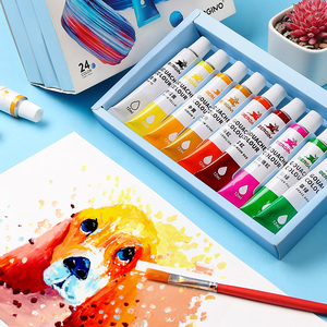 画画幼儿园小学生24色管状小盒装绘画色彩儿童12色颜料水粉无毒可水洗