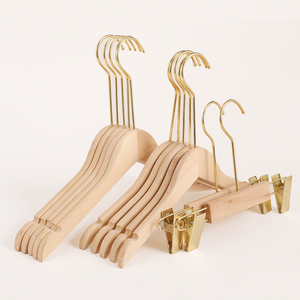 木制木质衣挂女装木衣架服装店专用实木木头定制logo裤夹子