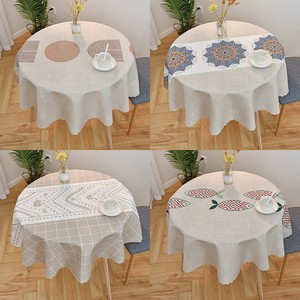 tpu防水防油大圆桌布圆形台布艺免洗餐桌布防烫酒店家用圆桌垫子