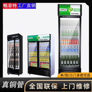 饮料冰箱展示柜单门啤酒柜冷藏立式商用直冷小型玻璃蔬菜水果保鲜