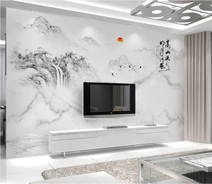 3d现代简约客厅电视瓷砖背景墙