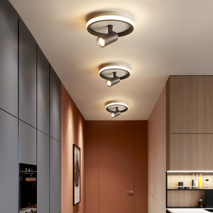 北欧明装射灯简约现代免开孔过道走廊吸顶筒灯创意衣帽间玄关射灯