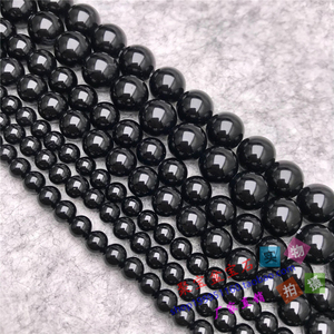 黑玛瑙圆珠 2MM~20MM 天然水晶珠子 半成品 散珠 长链  diy 配件