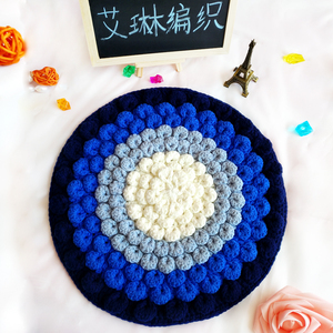 毛线纯手工编织坐垫diy创意椅垫沙发垫汽车垫子家用马蹄莲花钩织