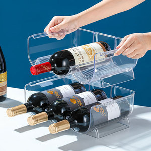 红酒收纳架多层透明桌面创意可叠加杯架防尘家用放保温杯子置物架
