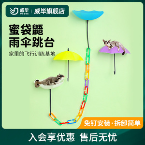 蜜袋鼯起飞跳台蜜袋鼬鼠用品攀爬玩具自粘站台小飞鼠滑翔训练用品