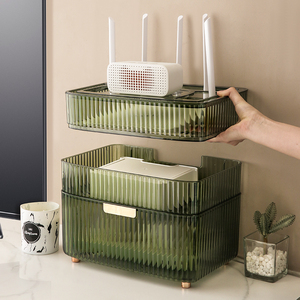 wifi路由器收纳盒壁挂电视机顶盒置物架插座光猫放置无线整理神器