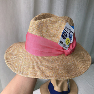 日本单高档草帽女士石原里美同款夏季遮阳旅游礼帽大帽檐折叠629B