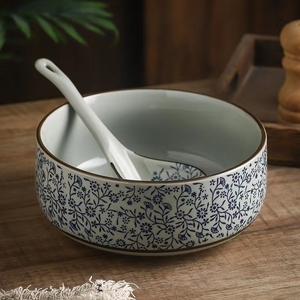 景德镇日式陶瓷大汤碗 8英寸家用大号排骨汤碗加厚装汤釉下彩餐具
