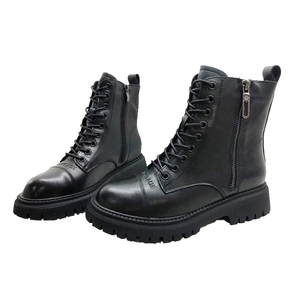 2020年明熙新款秋冬时尚女鞋牛皮马丁靴高帮小半靴20d5361舒适