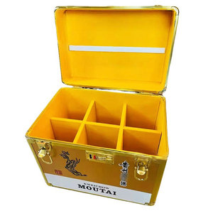 飞天茅台六瓶装收藏专用铝合金密码箱礼品盒手提锦盒包装箱子