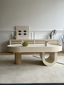 北欧奶油风实木客厅茶几侘寂创意设计感小户型简约现代阳台小桌子