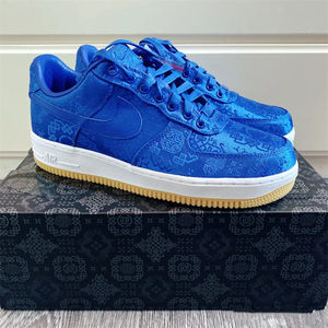 af1空军一号蓝丝绸陈冠希联名板鞋男女鞋国风ins休闲百搭运动鞋女