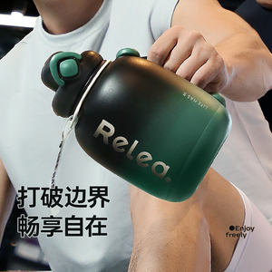 物生物316L保温杯大容量男士吨吨桶女生健身便携新款吸管运动水壶