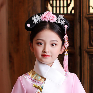 梵志旗舰店天猫还珠格格头饰清代女童古装发饰皇后古代清朝旗头发箍