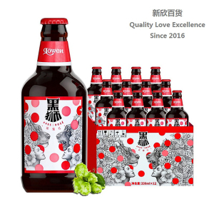 snow/雪花啤酒 lowen 黑狮玫瑰红 11.8°p/度 330ml×12瓶/整箱