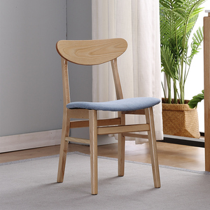 北欧现代简约餐椅白蜡木凳子家用靠背实木椅子皮布日式餐厅薯片椅