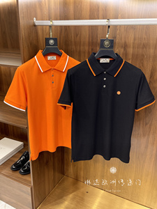hermes爱马仕夏季新款商务男士休闲polo衫上衣 h字母翻领短袖t恤