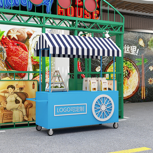 铁艺花车餐车地摊摆摊小推车夜市促销车售货车户外移动小吃摊位车