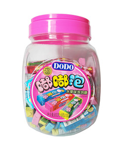 徐福记 dodo嘟嘟泡900g(9克*100条) 水果味泡泡糖 综合味道年货