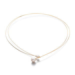 德国设计师品牌 轻奢小众子母淡水珍珠锁骨链铜镀金14K金项链项圈