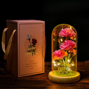 母亲节摆件香皂花送长辈刻字送妈妈康乃馨玫瑰仿真花节日生日礼物