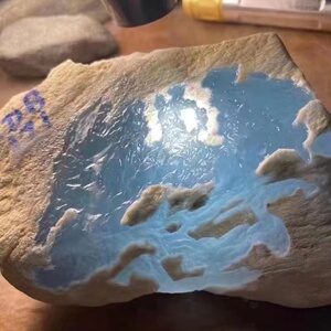 抖哥珠宝天然缅甸翡翠原石玉石毛料老坑敞口莫西沙冰种手镯料直播