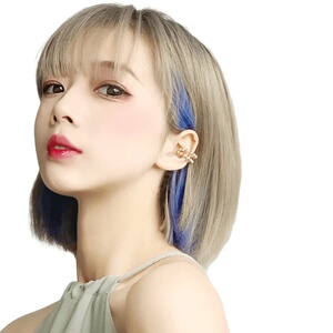 灰色假发片浅色青色轻薄适合烫发挑染头顶头发头皮修饰亚麻色隐形