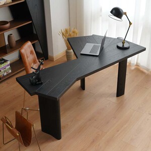 cassina意式书桌橡木转角办公桌极简工作桌现代简约异形桌扇形桌