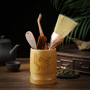 中式复古古铜茶道六君子茶具配件套装茶盘刷茶刀茶勺茶夹茶具收纳