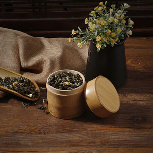 中式环保天然竹制茶叶罐储茶罐便携旅行小号圆形茶叶桶密封储存罐