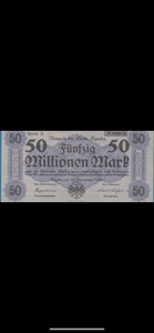 德国1923年阿波尔德 5000万马克 纸币