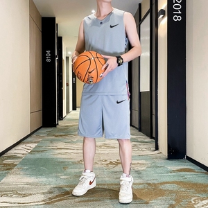 耐克顿运动套装男士夏季冰丝速干篮球服背心宽松跑步健身运动服潮