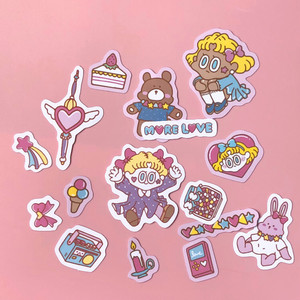 韩国少女心粉色手帐贴纸可爱