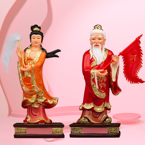 周公神像桃花仙子桃花仙姑佛像12寸真武大帝左右护法家居客厅摆件