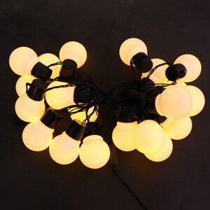 led串联灯串婚庆道具乒乓球灯婚礼吊顶节日活动5米长奶白球星星灯