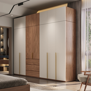 衣柜家用卧室现代简约经济型小户型平开门成品组装衣帽间拼色衣橱