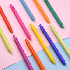 kaco糖果色按动中性笔字母数字笔手账笔学生用办公创意文具按压笔