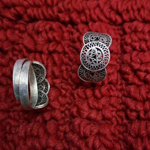 满99免邮 贵州少数民族个性饰品手工苗银戒指 指环小铜鼓批发